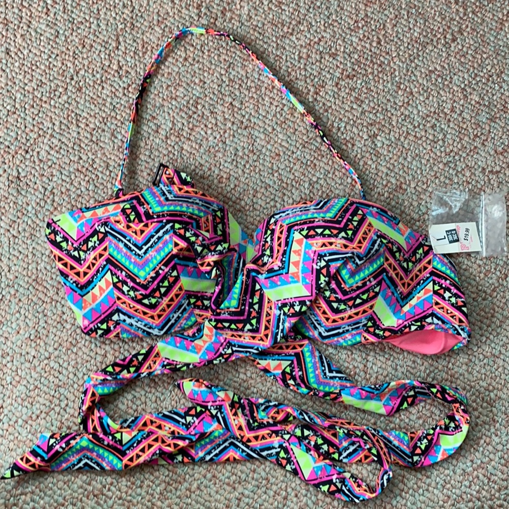 NWT Pink bandeau swimsuit top